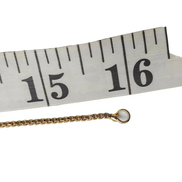 Clear Rhinestone Tassel Box Chain Y Necklace S-Hook Closure Gold Tone Vintage - Picture 6 of 6